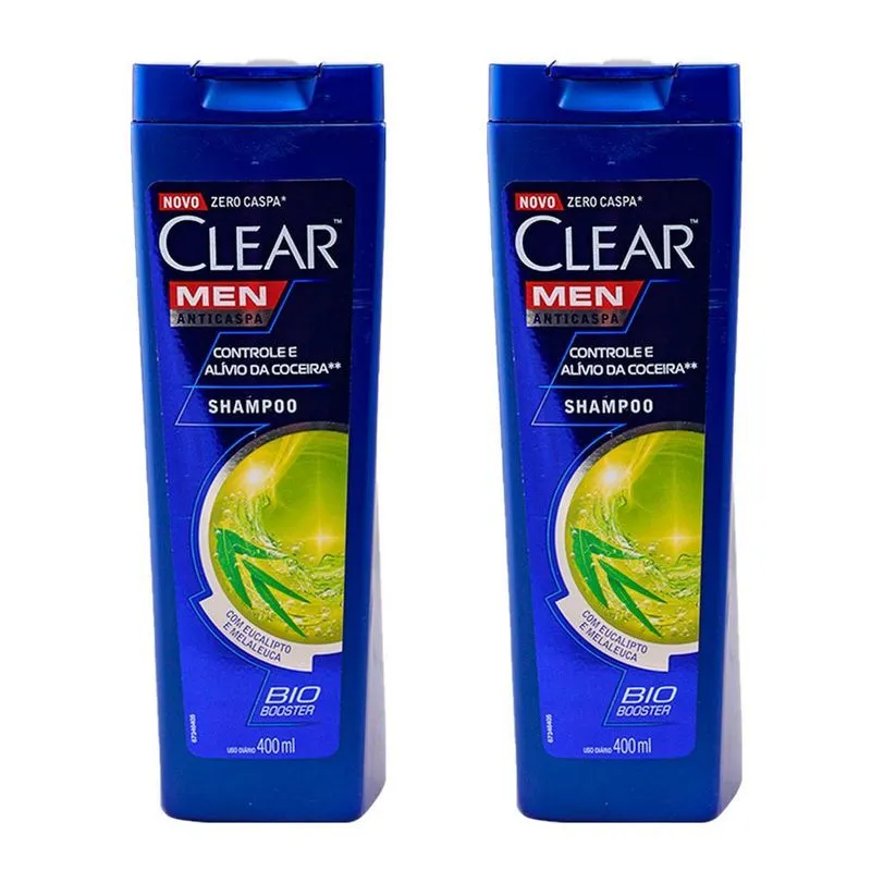 Kit Com 2 Shampoo Anticaspa Clear Men 400ml