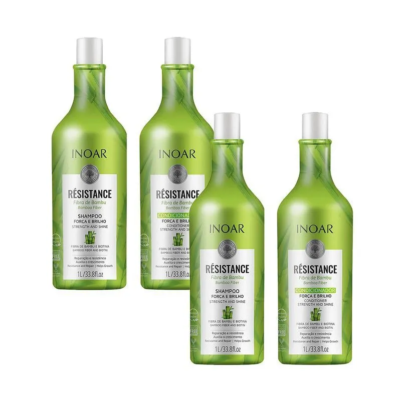 Kit Com 2 Shampoo + Condicionador Inoar Résistance Bambu 1l