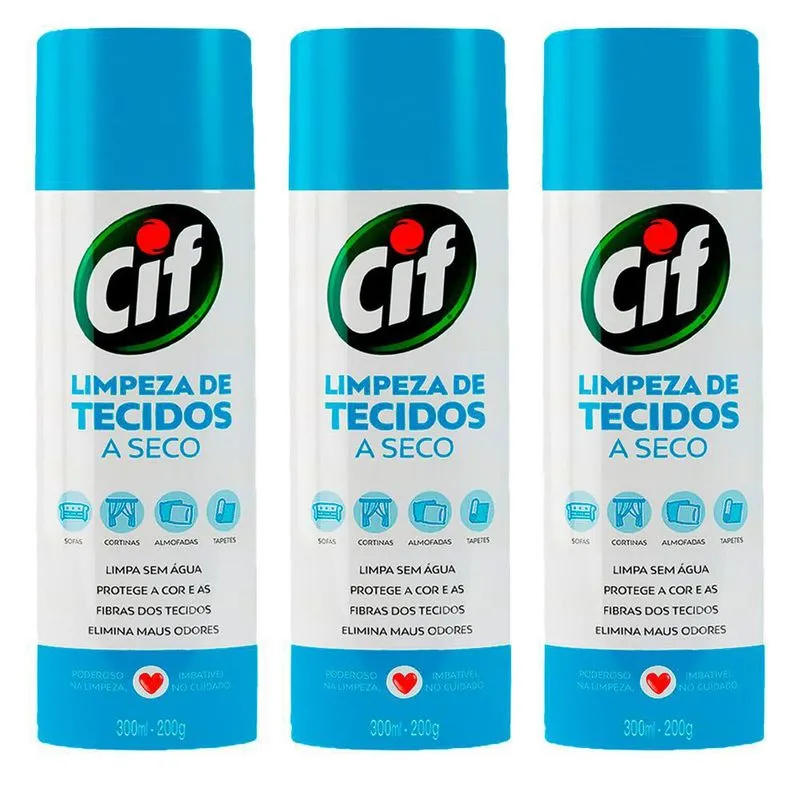 Cif Limpeza De Tecidos A Seco 300ml (kit Com 3 Unidades)