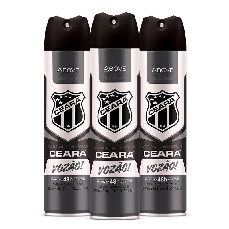 Desodorante Antitranspirante Above Clubes Ceará 90g (3 Und)