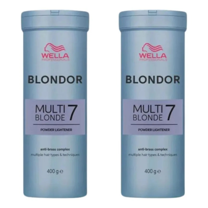 Kit Wella Pó Descolorante Blondor 2x 400g Multi 7 Blonde