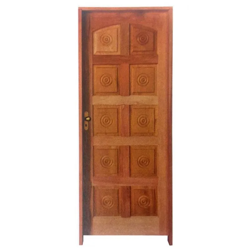 Kit Porta de Madeira Maciça 10 Bicos Torneada Rodam Mista - 2.10 (a) X 0.82 (l) - Lado Direito