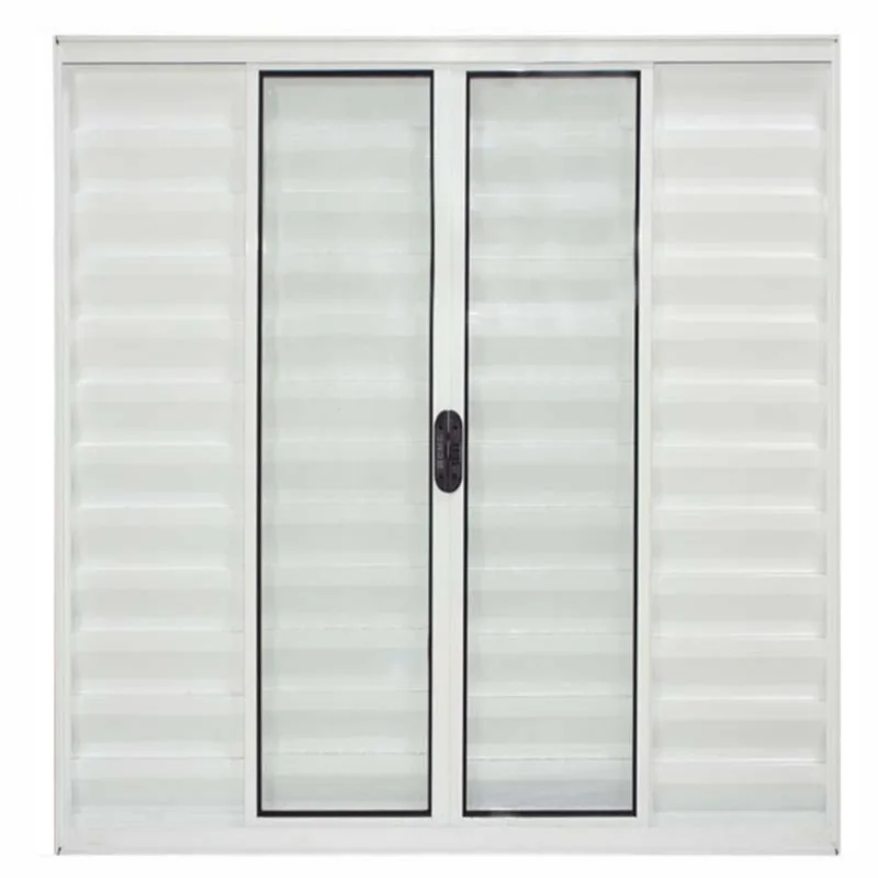 Janela de Alumínio Branco Veneziana de Correr 6 Folhas Sem Grade cmc Modular - 1.00 (l) X 1.00 (a)
