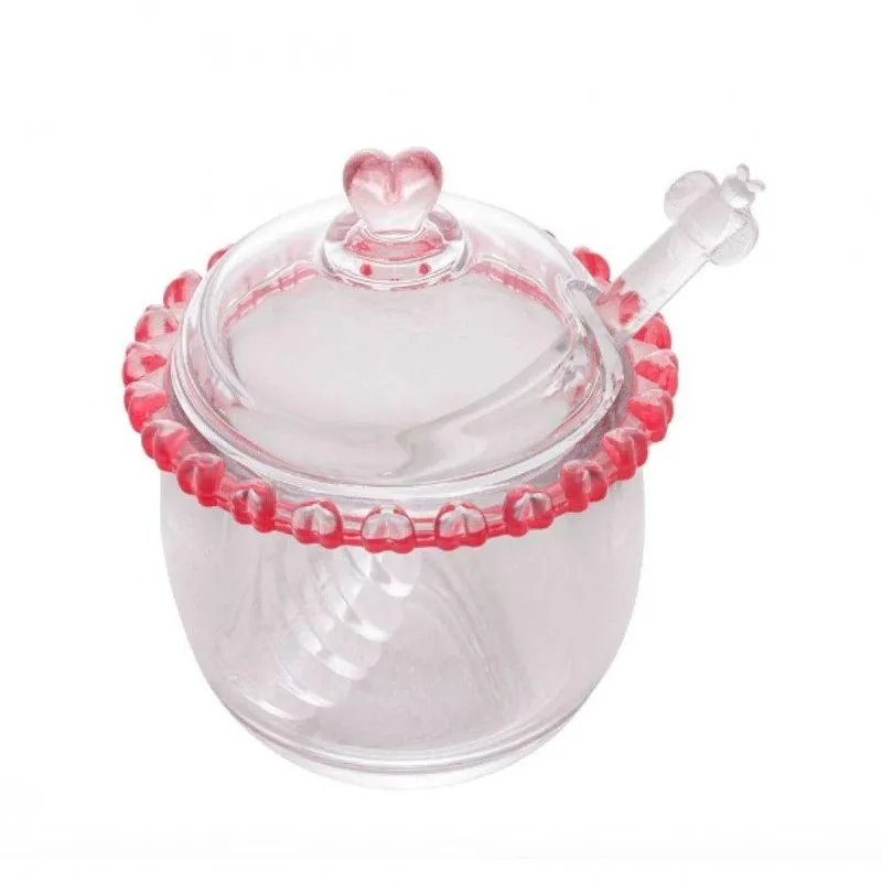 Meleira Cristal Com Pegador Coração Borda Rosa Lyor