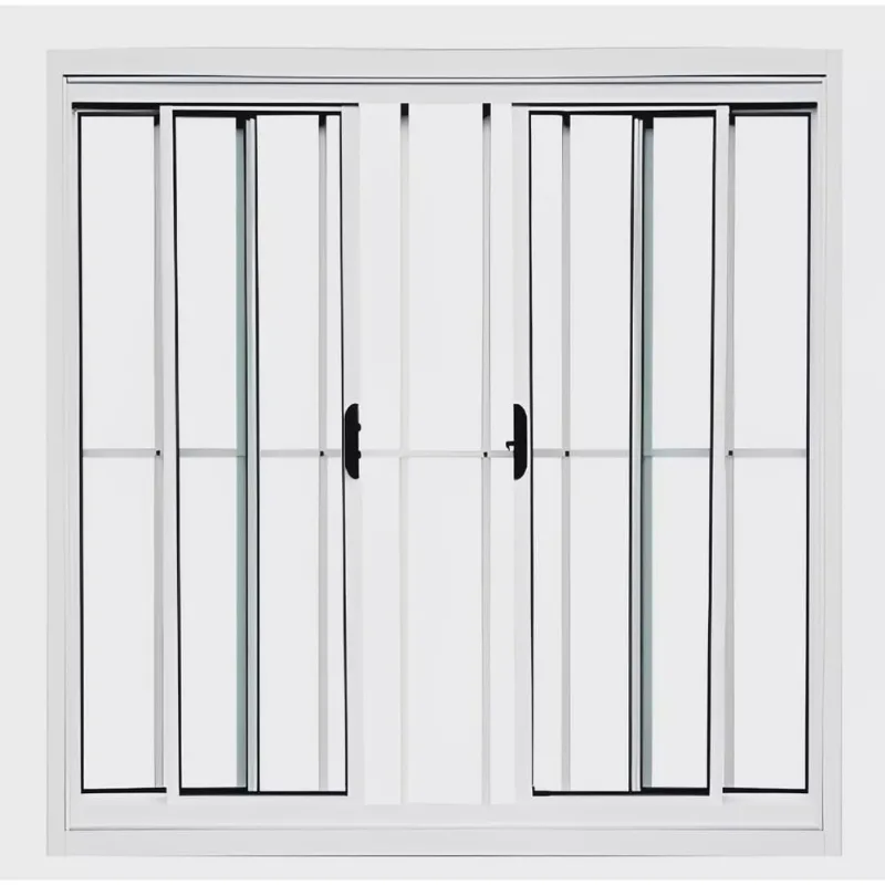 Janela de Alumínio Branco Vitro de Correr 4 Folhas Com Grade cmc Modular - 1.20 (l) X 1.20 (a)