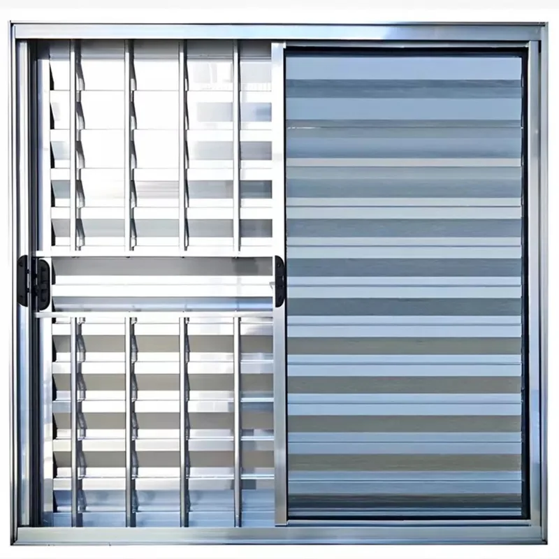 Janela de Alumínio Brilhante Veneziana de Correr 3 Folhas Com Grade cmc Modular - 1.20 (l) X 1.20 (a)