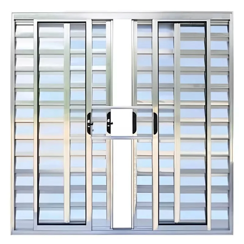 Janela de Alumínio Brilhante Veneziana de Correr 6 Folhas Com Grade cmc Modular - 1.50 (l) X 1.20 (a)