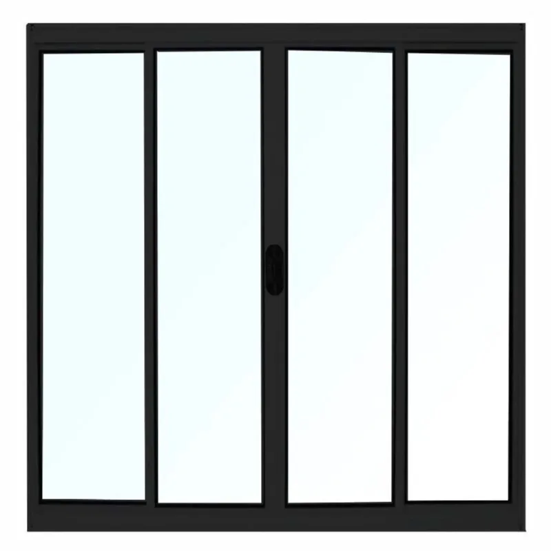Janela de Alumínio Preto Vitro de Correr 4 Folhas Sem Grade cmc Modular - 1.20 (l) X 1.00 (a)