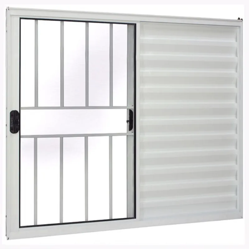 Janela de Alumínio Branco Veneziana de Correr 3 Folhas Com Grade cmc Modular - 1,20 (l) X 1,20 (a)