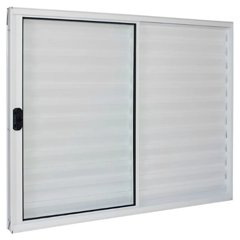 Janela de Alumínio Branco Veneziana de Correr 3 Folhas Sem Grade cmc Modular - 1,20 (l) X 1,20 (a)