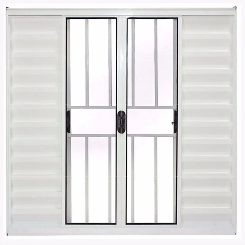Janela de Alumínio Branco Veneziana de Correr 6 Folhas Com Grade cmc Modular - 1,50 (l) X 1,00 (a)