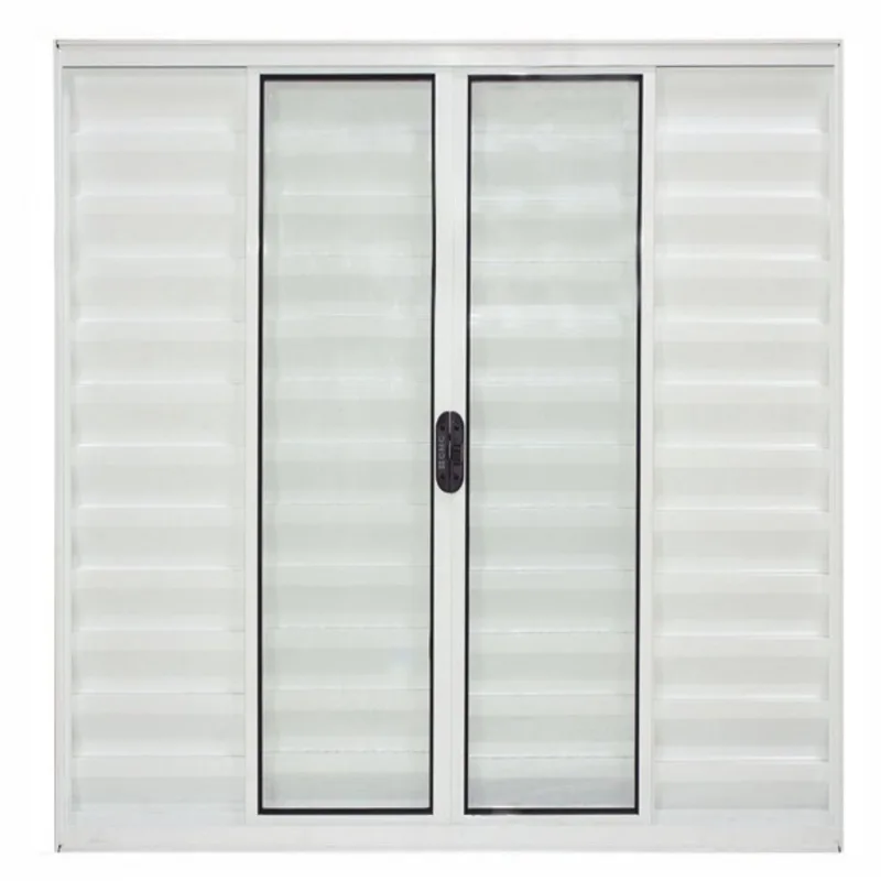 Janela de Alumínio Branco Veneziana de Correr 6 Folhas Sem Grade cmc Modular - 2,00 (l) X 1,00 (a)