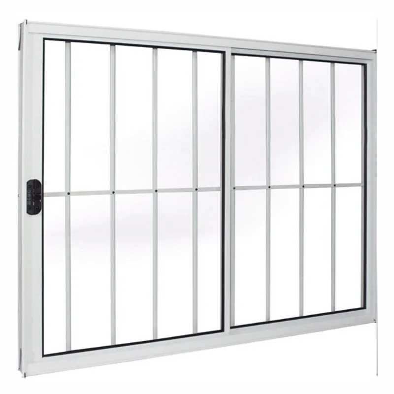 Janela de Alumínio Branco Vitro de Correr 2 Folhas Com Grade cmc Modular - 1,50(L) X 1,00(A)