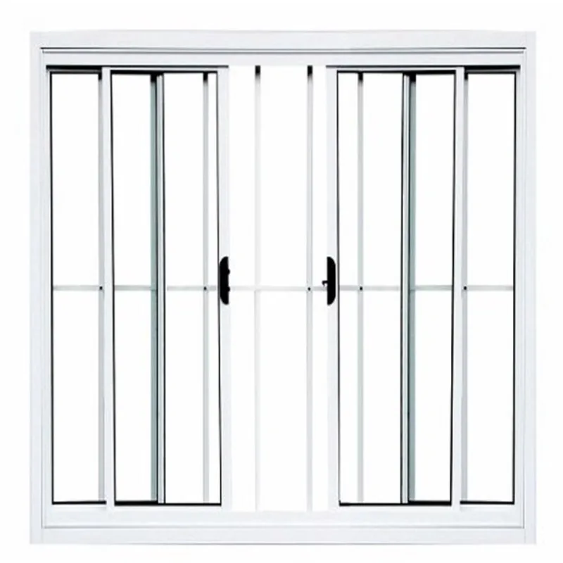 Janela de Alumínio Branco Vitro de Correr 4 Folhas Com Grade cmc Modular - 1,00(L) X 1,00(A)