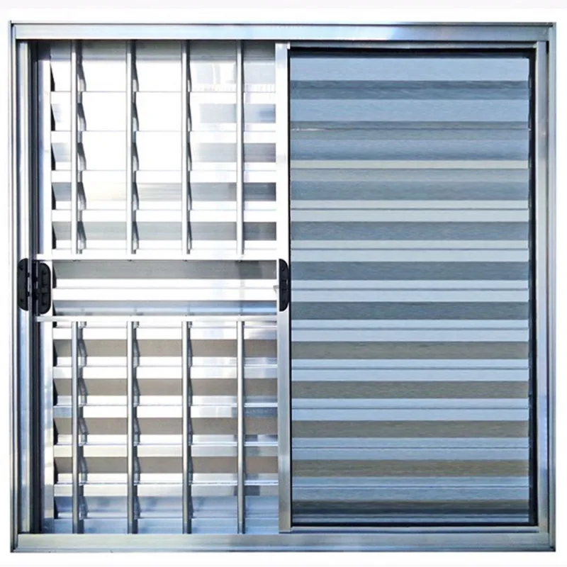 Janela de Alumínio Brilhante Veneziana de Correr 3 Folhas Com Grade cmc Modular - 1,50(L) X 1,00(A)