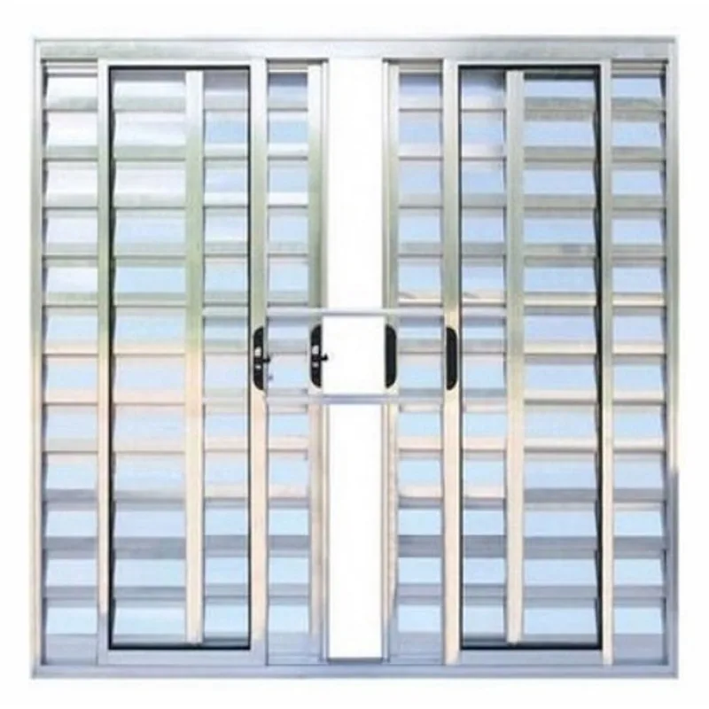 Janela de Alumínio Brilhante Veneziana de Correr 6 Folhas Com Grade cmc Modular - 1,20(L) X 1,00(A)