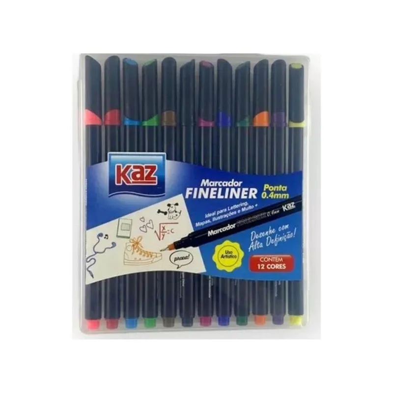 Caneta Ponta fina 0.4 para Desenho Fineliner, Lettering 12 cores