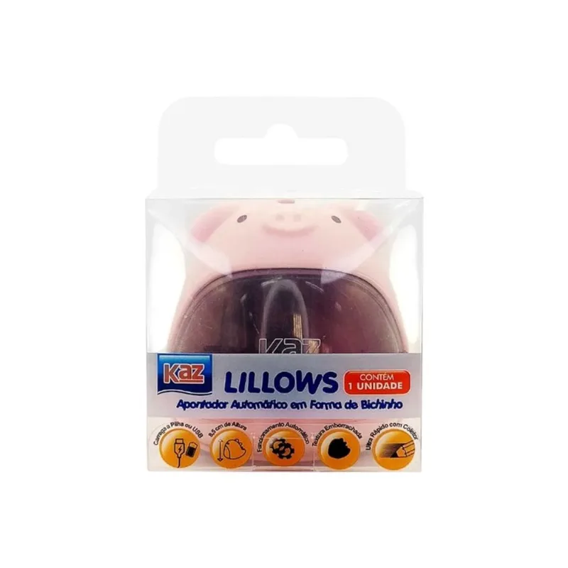 Apontador de Mesa Kaz Automático Lillows Piggy Kz240 APONTADOR DE MESA KAZ AUTOMATICO LILLOWS