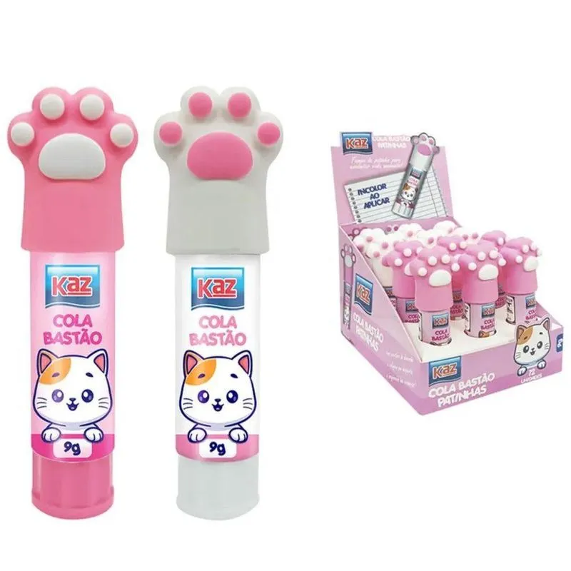 Cola Escolar Bastão Patinhas - Pets - 9g - Kz5017 - Kaz