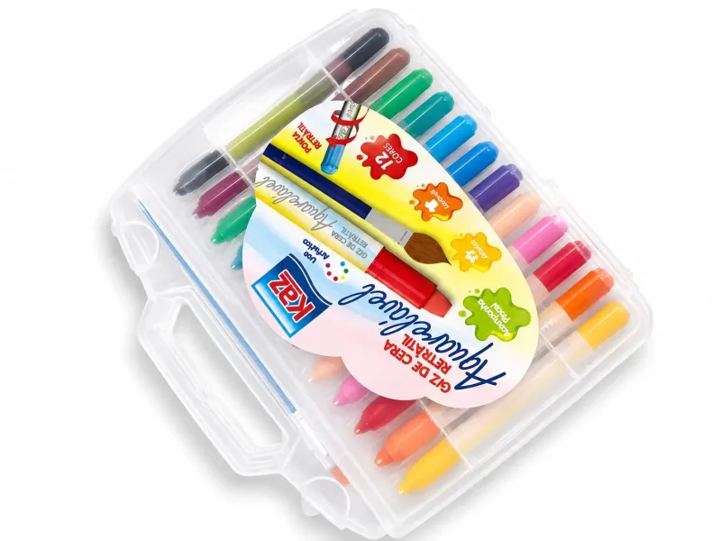 Giz de cera aquarela 12 cores