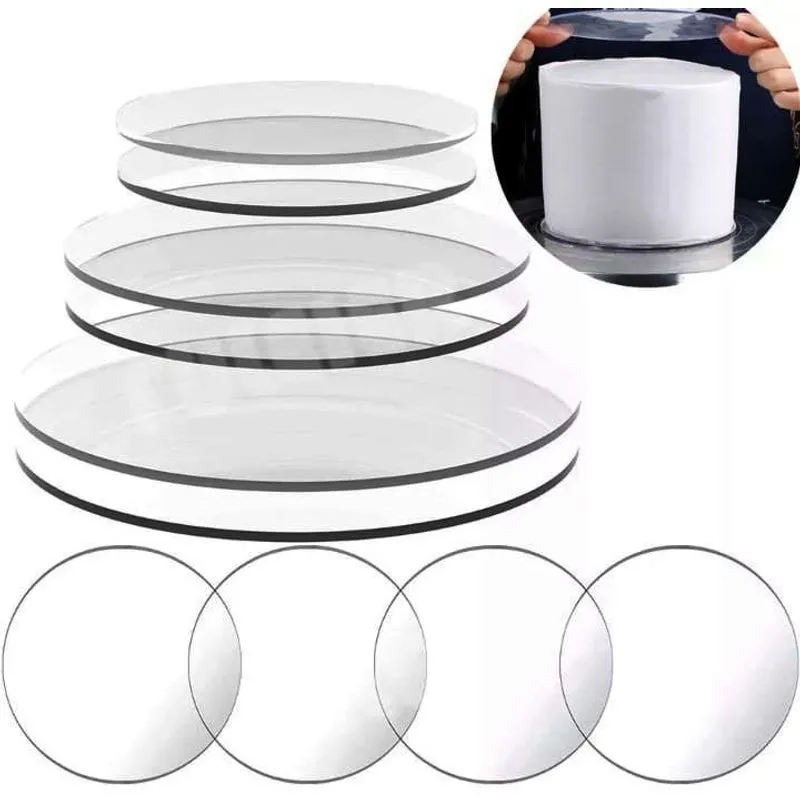 Disco De Acrílico P/guinar De Ganache Kit 6 Uni + Espatulhas