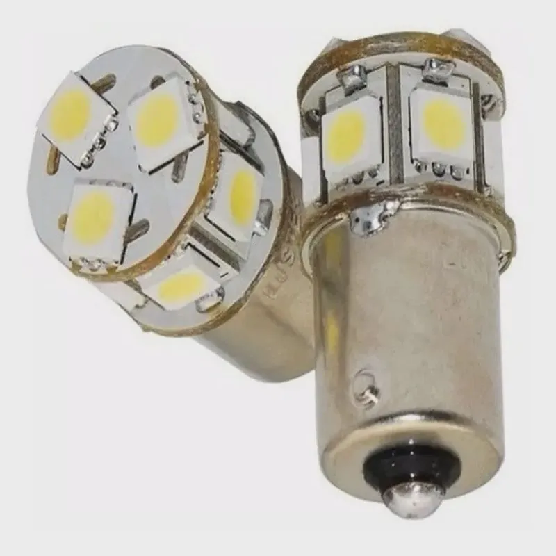Par Lâmpada 1 Polo 67/ 1141/ 1156 c/ 8 Leds smd 12V Branca Cor: Branco; Voltagem:12 volts