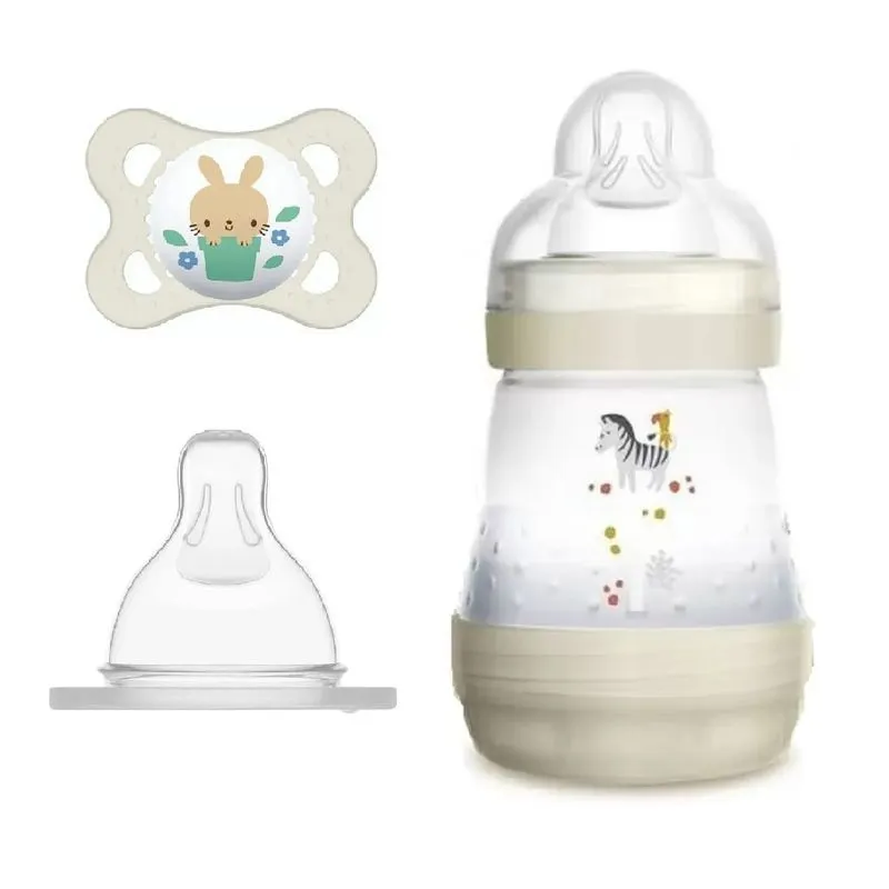 Kit Mamadeira Com Chupeta Trends Urso E Bico Neutro - Mam