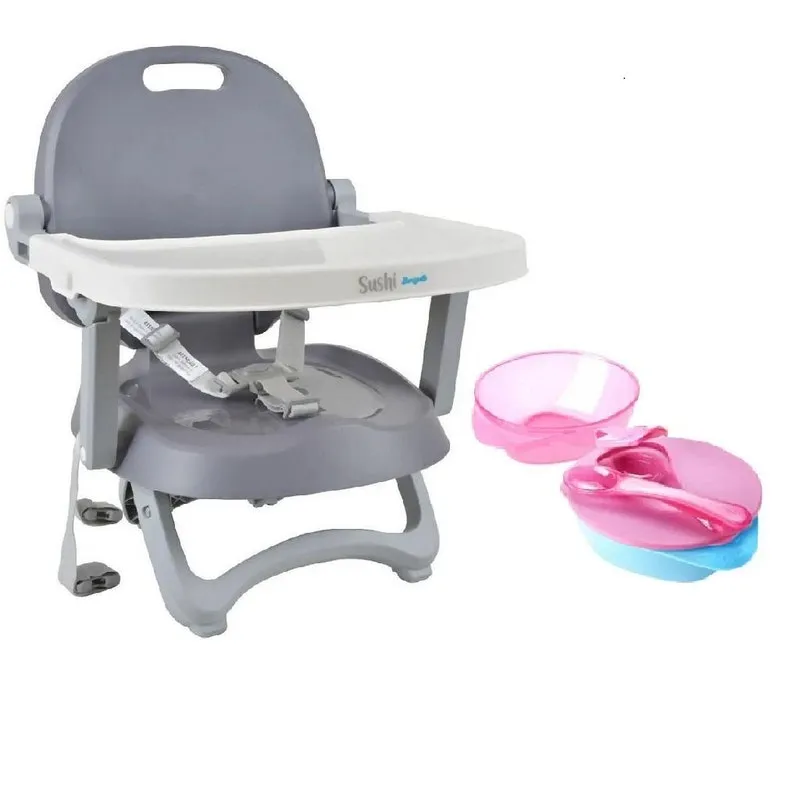 Assento Para Refeição Sushi Com Kit 2 Pratos Fundos Rosa