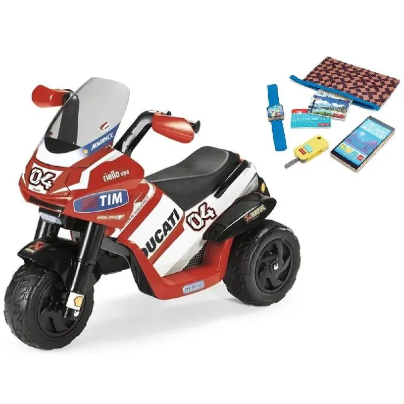 Moto Elétrica Ducati &amp; Conjunto Minha Primeira Carteira