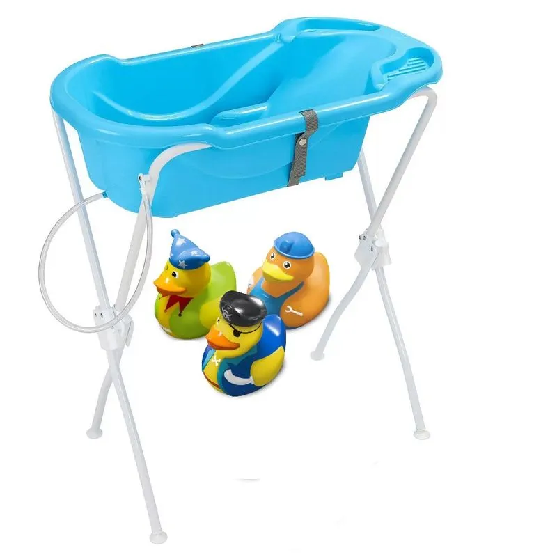Banheira Azul &amp; Brinquedos Para Banho Patos Fantasia