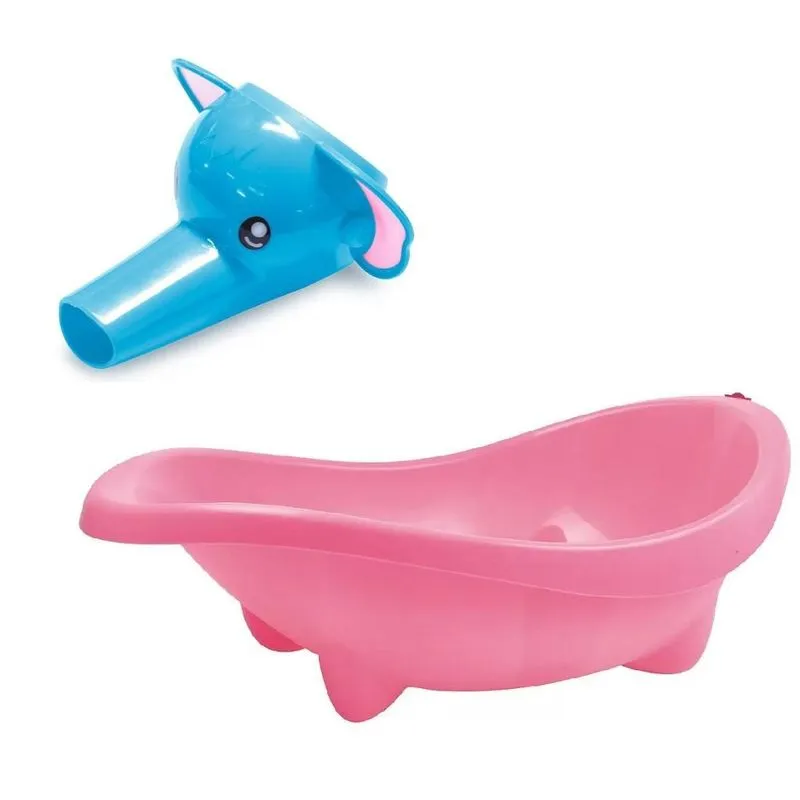 Kit Banheira Laguna E Extensor De Jato De Água - Rosa