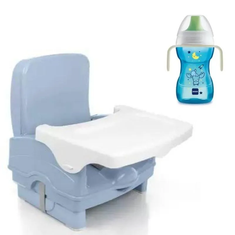 Kit Alimentação Cadeira Portátil Com Copo Azul