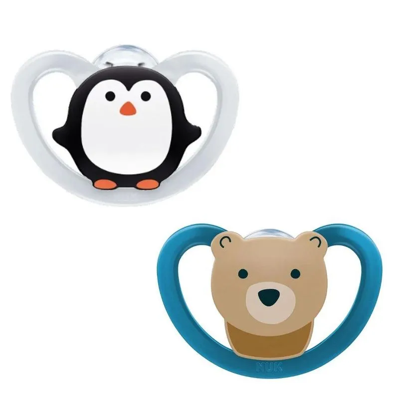 Chupeta Space Pinguim &amp; Urso (6m+) Tam.2 - Nuk