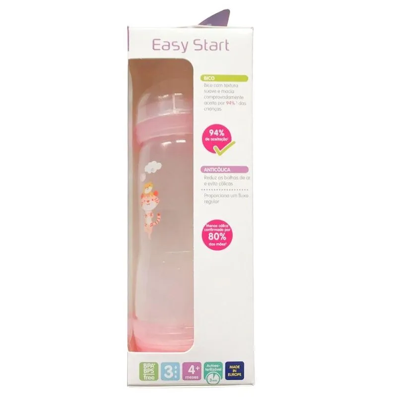 Mamadeira Easy Start 320ml Gato Rosa 4+ Meses - Mam