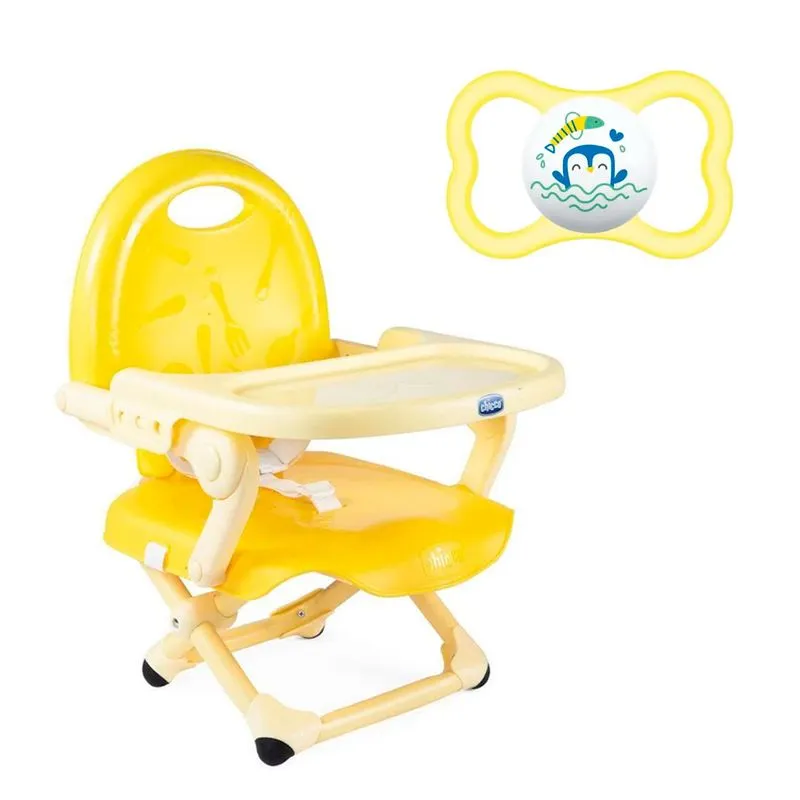 Cadeira Alimentação Pocket Saffron Chicco Com Chupeta (+6m)