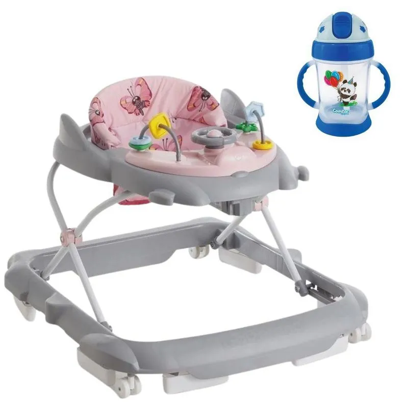 Kit Andador Torino Rosa Com Copo Treinamento 250ml - Comtac