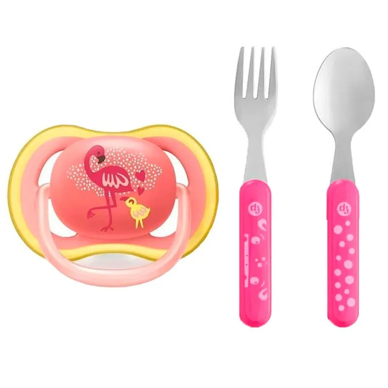 Chupeta Ultra Air Flamingo Avent Com Talheres Fisher Price
