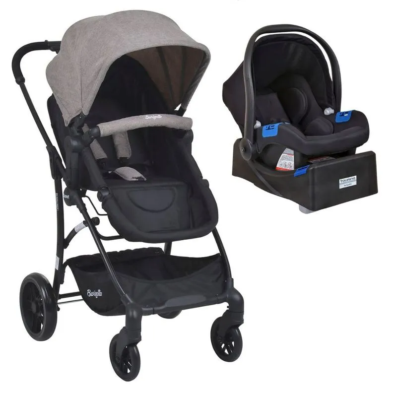 Carrinho Convert Cappucino Com Bebê Conforto X Preto E Base