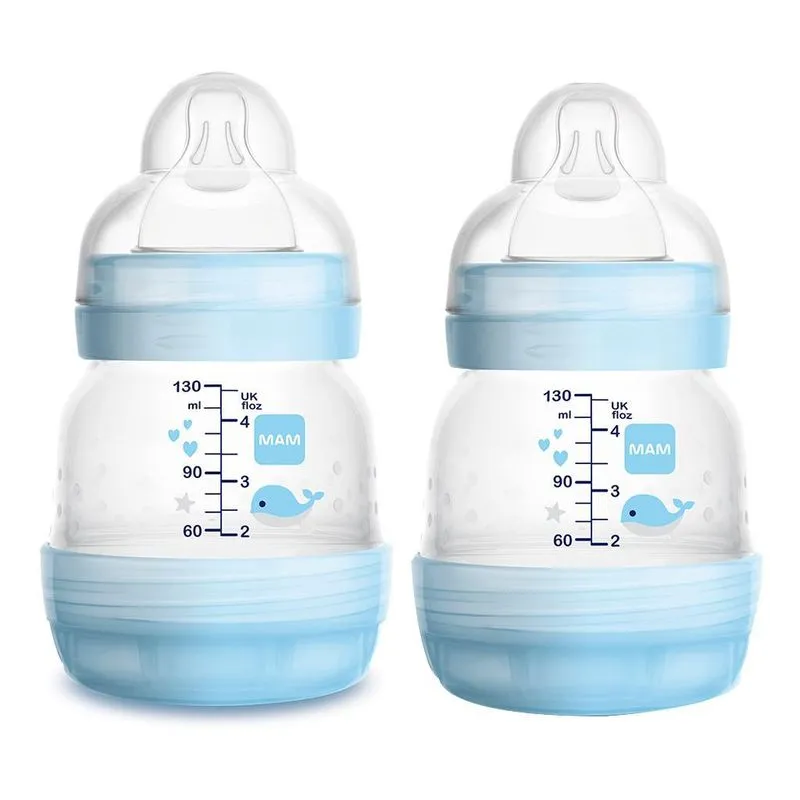 Mamadeiras Easy Start 2 Un 130ml Azul (0 Meses) - Mam