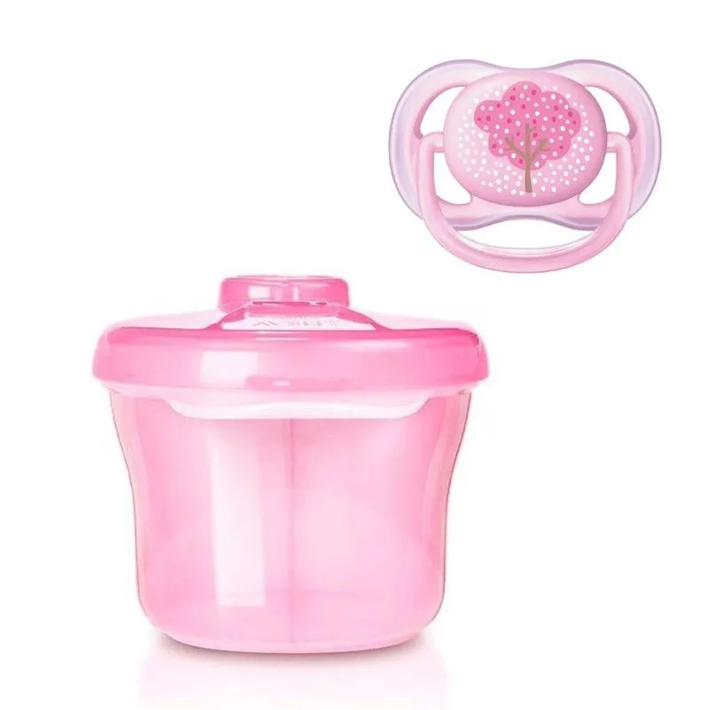 Dosador Leite Em Pó Rosa E Chupeta Ultra Air 0 A 6 M - Avent