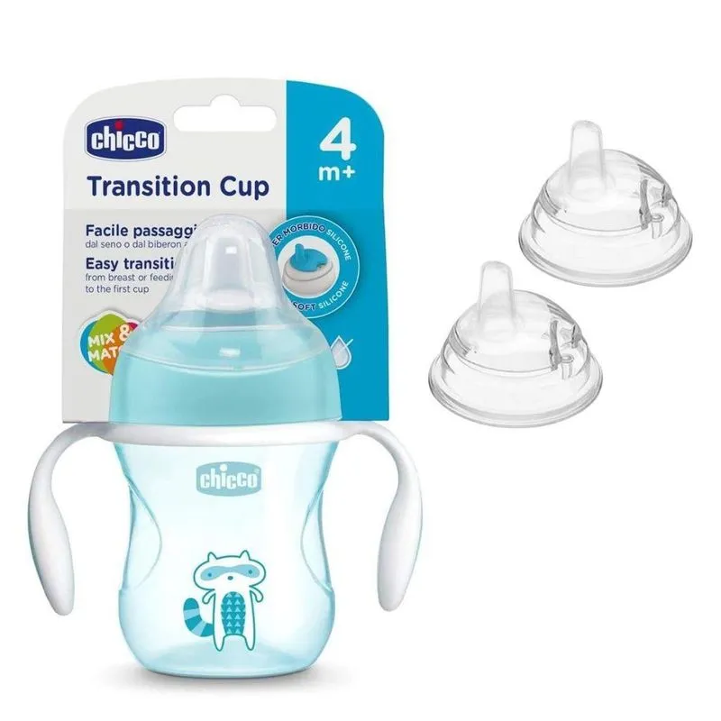 Copo Transição 4m+ 200ml Azul Com 2 Bicos Silicone - Chicco