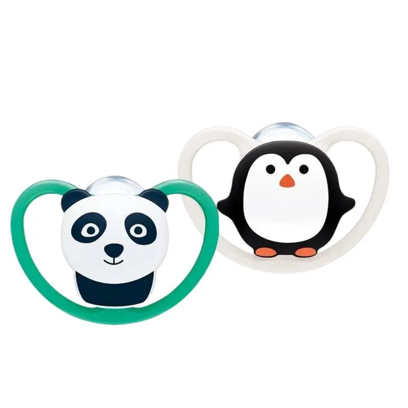 Chupetas Space Pinguim E Panda (6m+) Tam.2 - Nuk