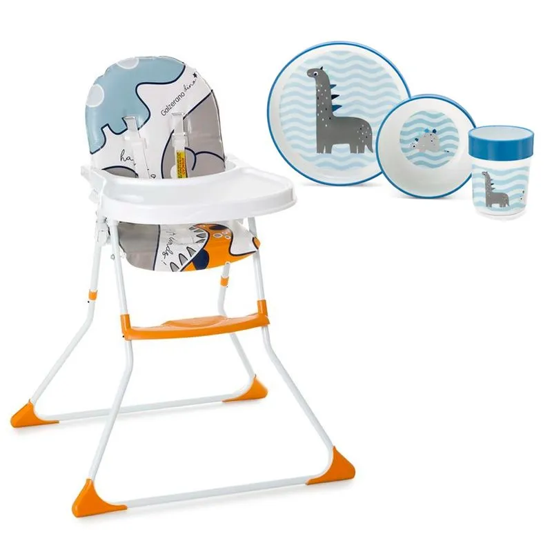 Cadeira De Alimentação Alta Nick Dino Com Kit Alimentação