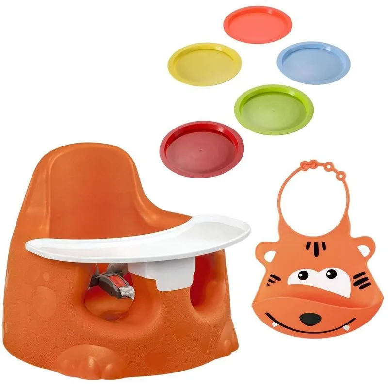 Assento Chão -tutti B Com Babador E Kit 5 Pratos - Multikids
