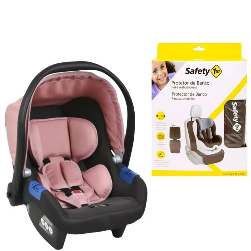 Kit Bebê Conforto Touring X Rosa E Protetor De Banco