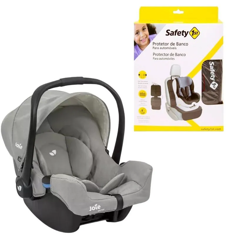 Kit Bebê Conforto Cinza E Protetor De Banco -safety