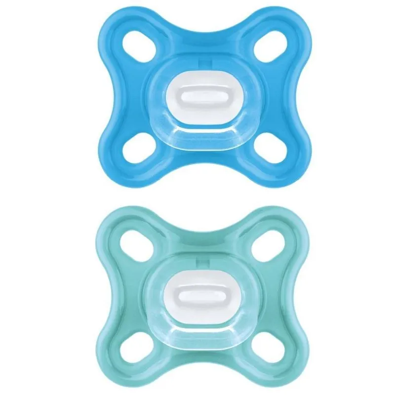 Chupeta De Silicone Comfort Azul E Verde (0-2m) - Mam