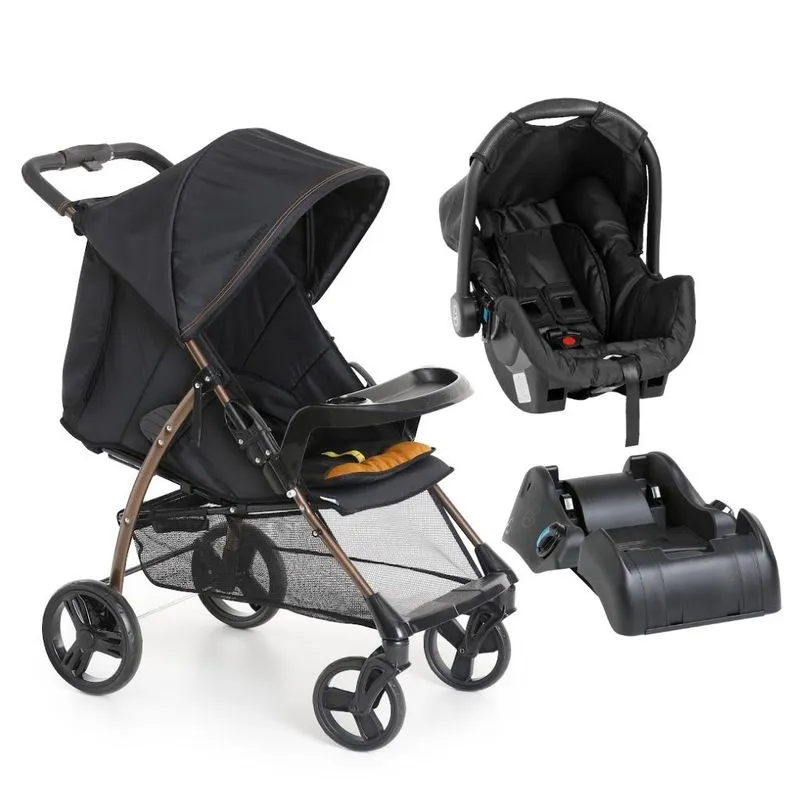 Travel System San Remo Preto E Cobre Com Base -galzerano