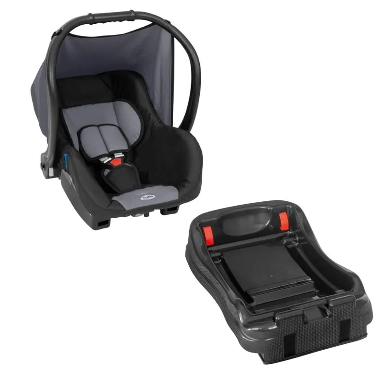Bebê Conforto Evo Preto Cinza Com Base - Tutti Baby