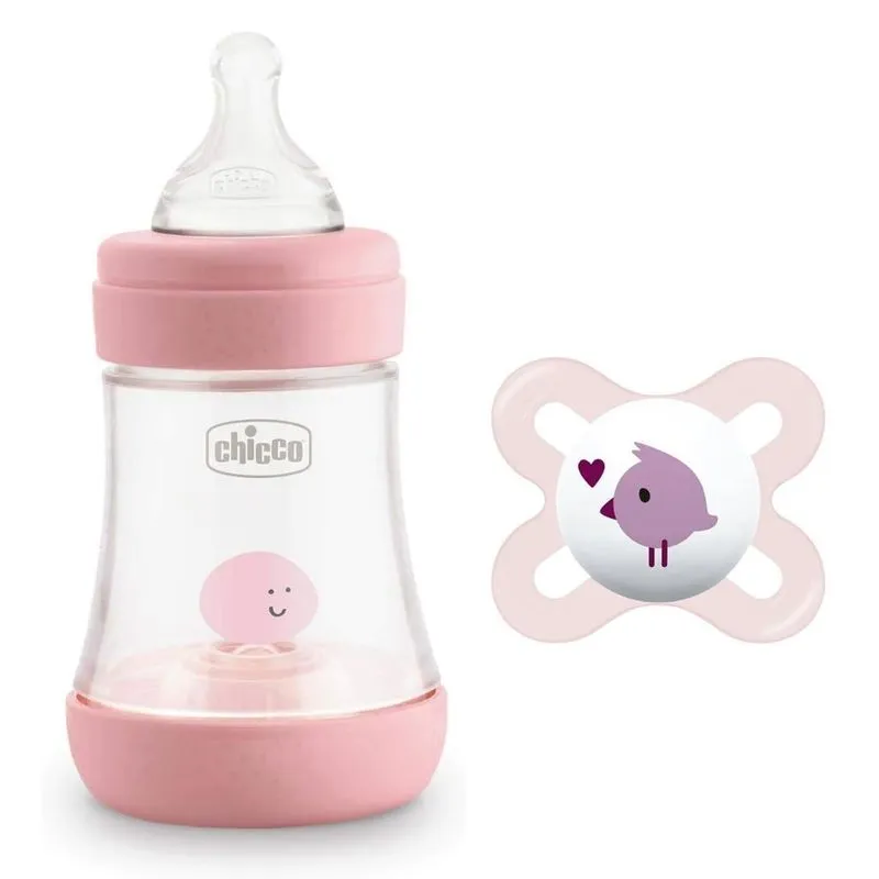 Mamadeira Perfect Rosa 150ml E Chupeta Start (0-2m)